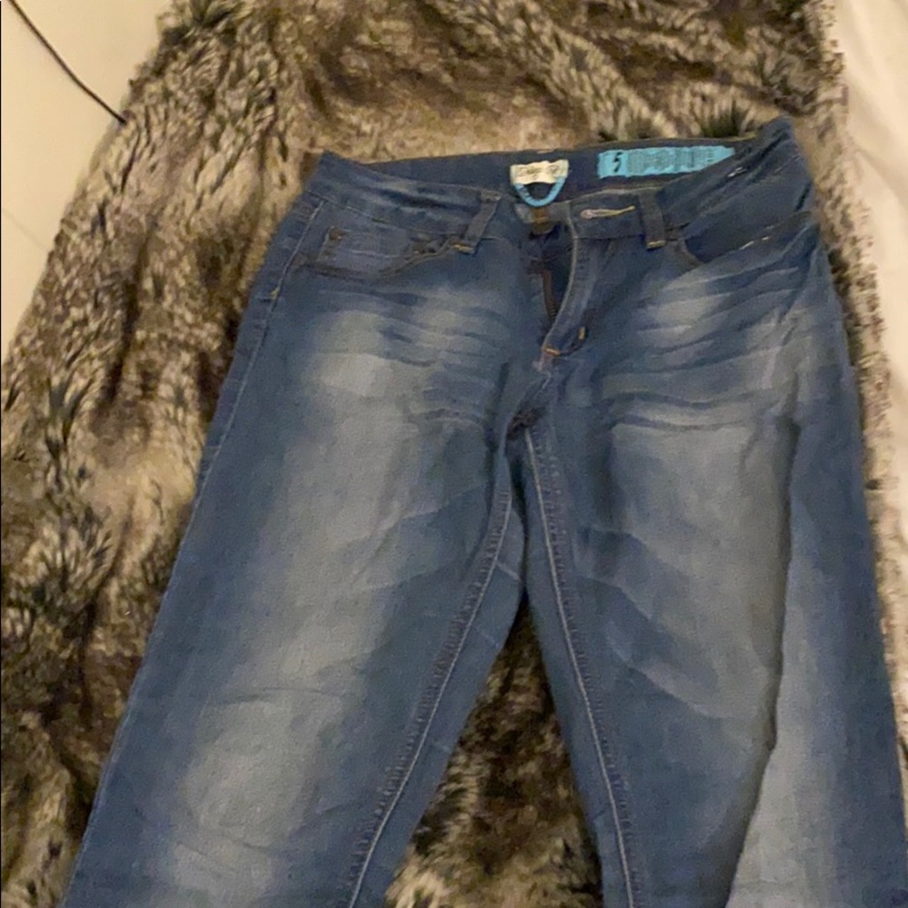 Long blue jeans
